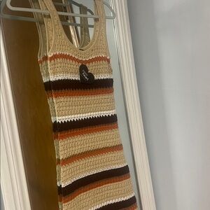 Striped Crochet Tank Dress